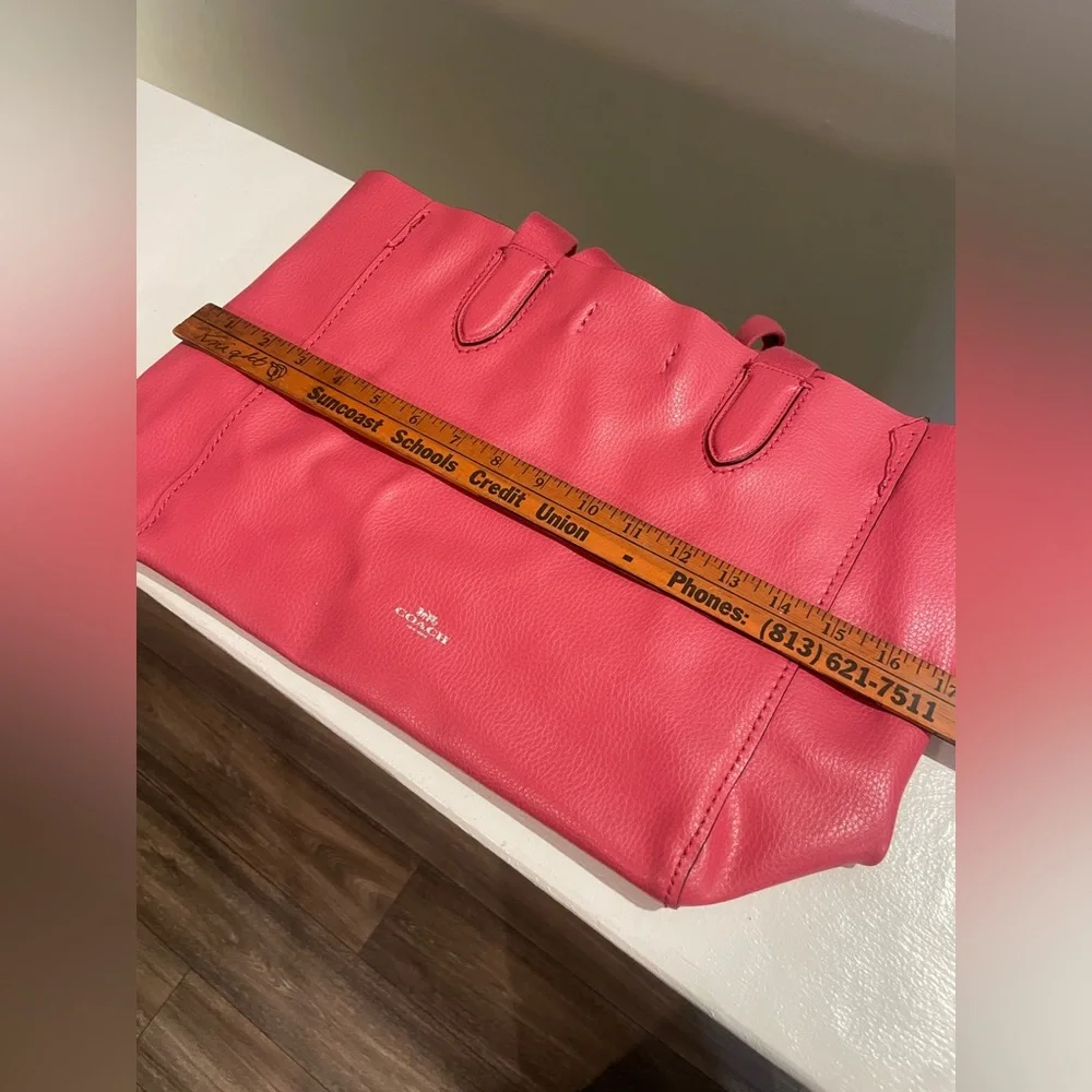 Coach Derby Tote F58660 Strawberry Red Pebbled Leather Large Shoulder Bag - Picture 2 of 14